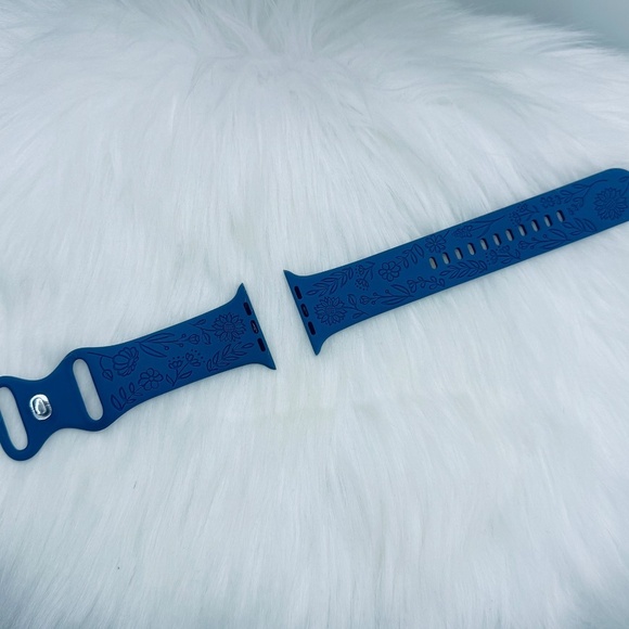 New Navy Floral Design Watch Bands For Apple Watch Series 42mm 44mm 45mm 49mm - Picture 3 of 6